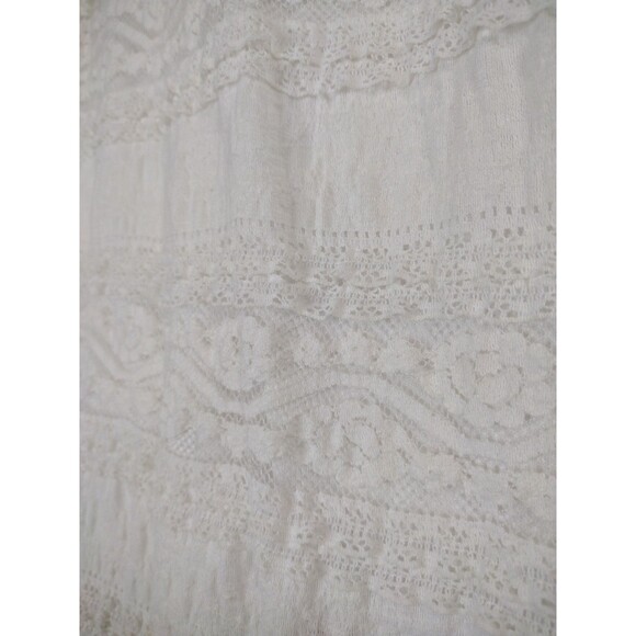 Dressbarn women 14 white lace tiers 3/4 flared ruffle sleeve shift dress stretch - Picture 9 of 16